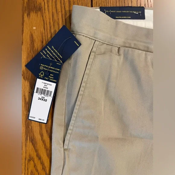 NWT POLO Ralph Lauren Classic Fit Khaki Pant, size 34/32